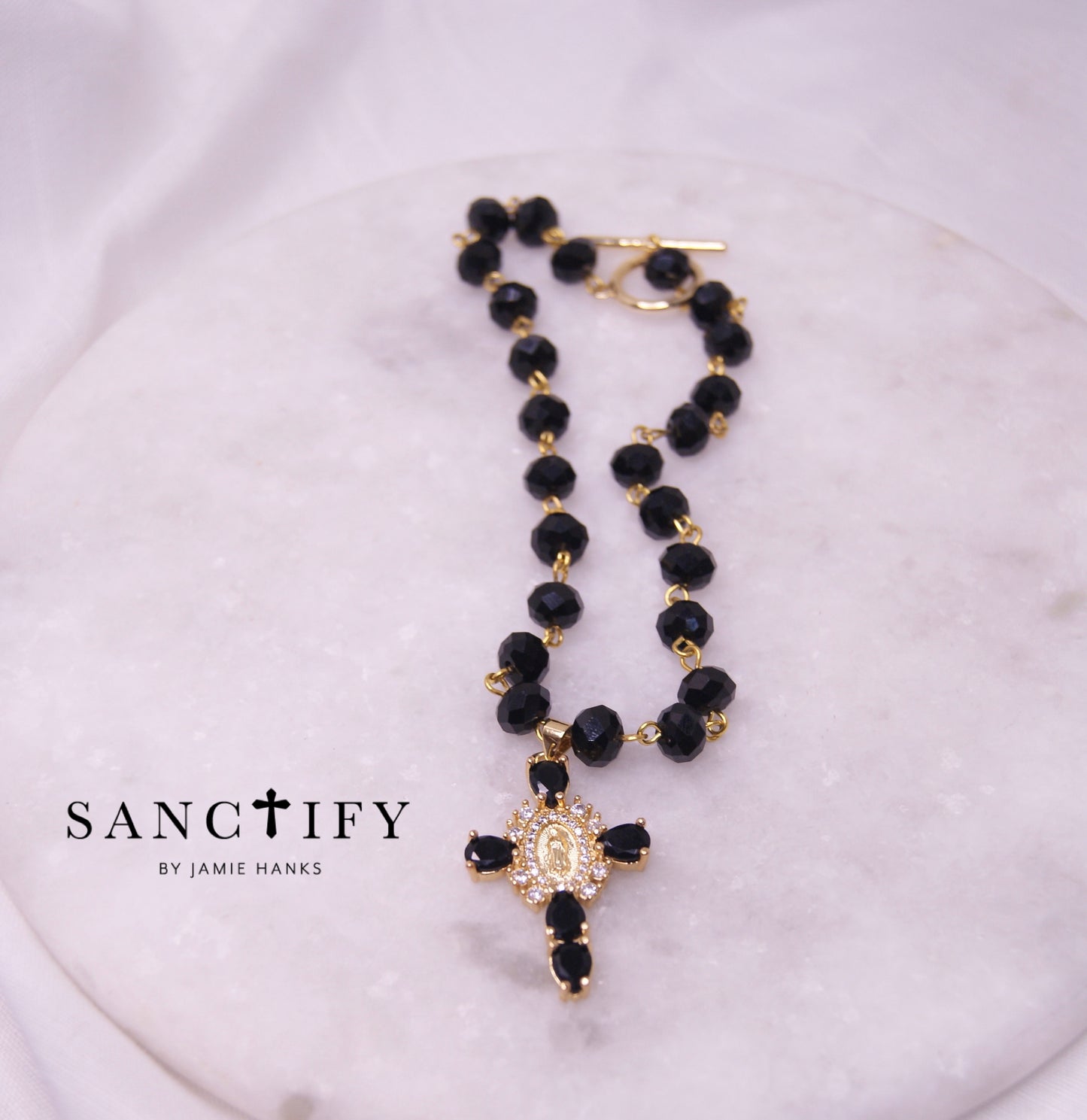 Our Lady Cross Rearview Mirror Car Blessing