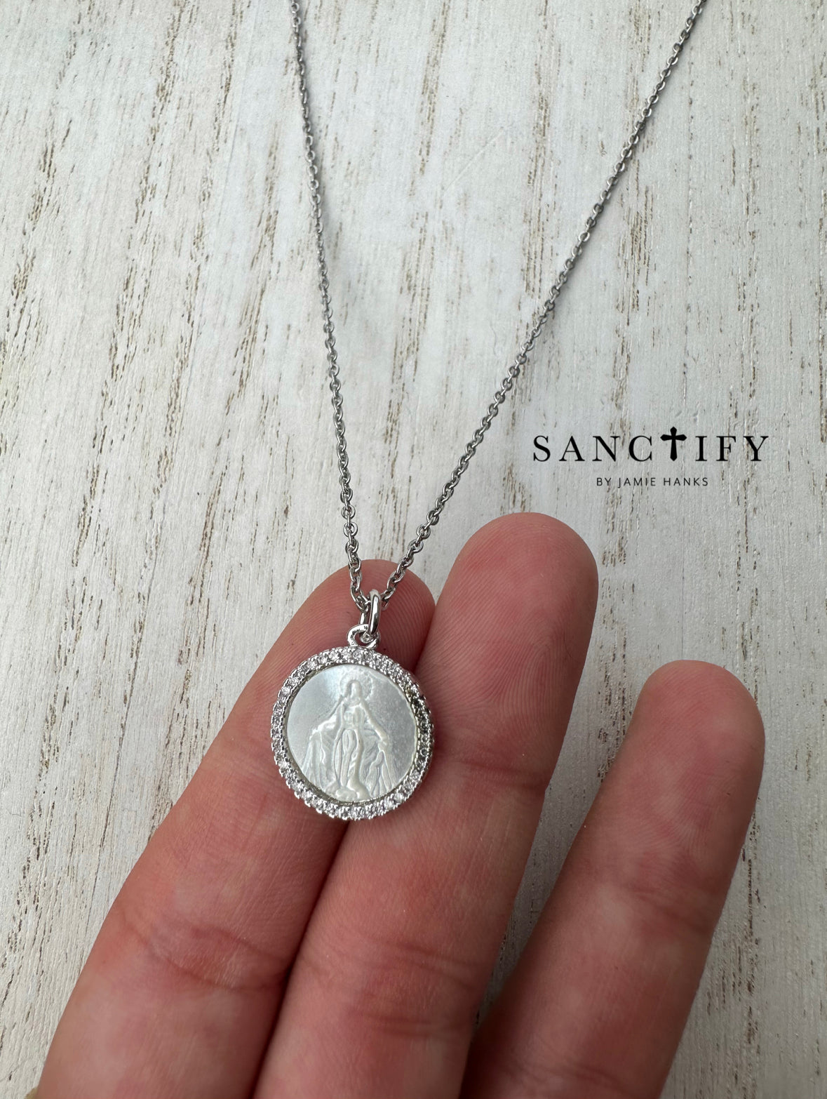 Silver Miraculous St.Mary Necklace