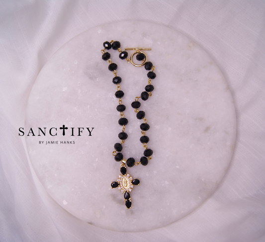 Our Lady Cross Rearview Mirror Car Blessing