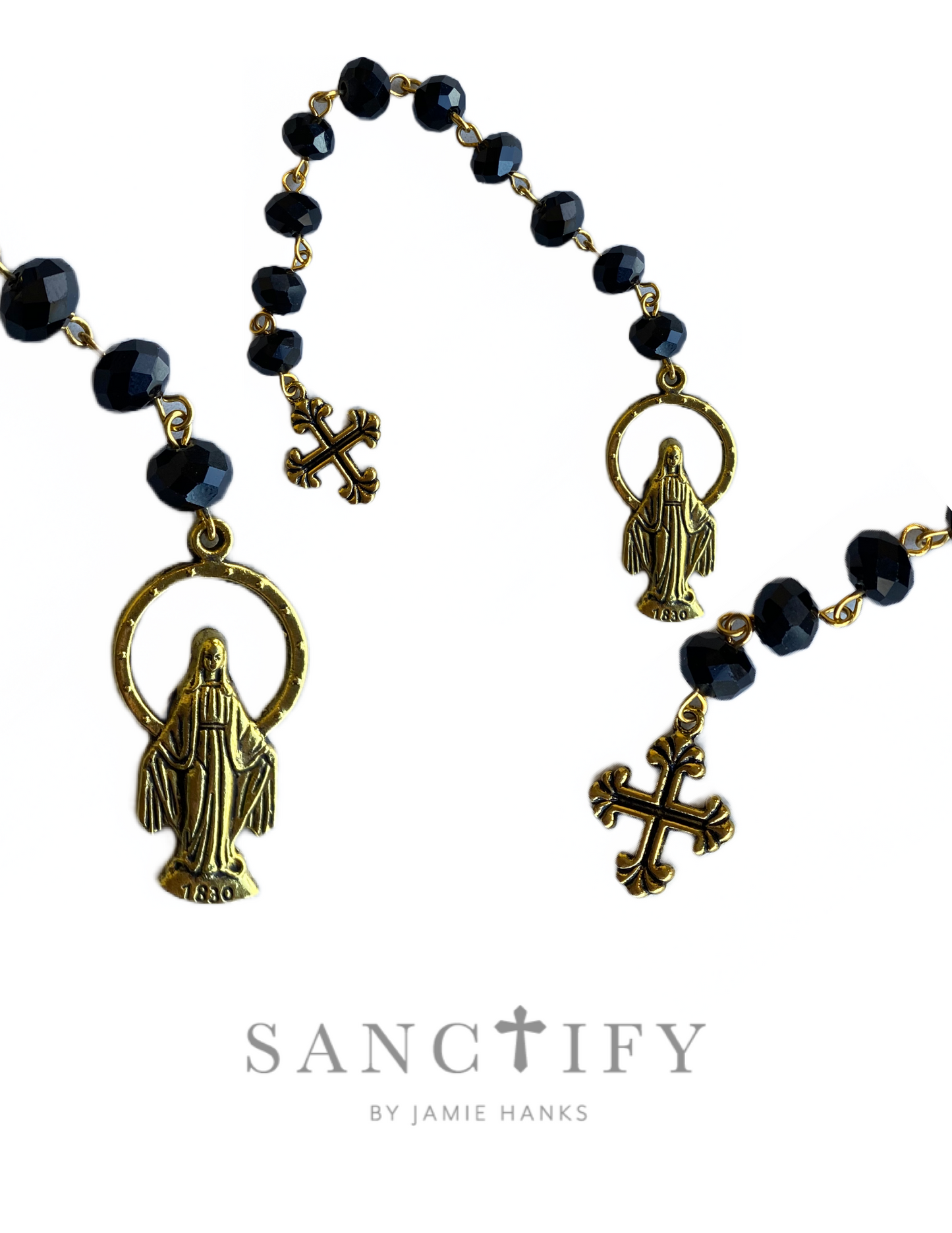 Black Mini Pocket Rosary