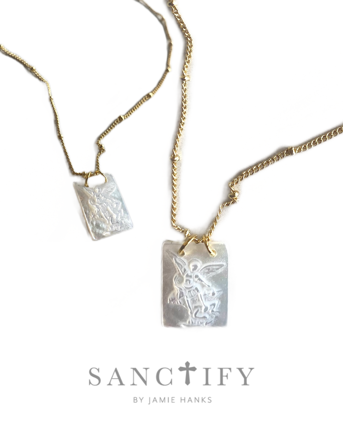 Mother of Pearl St.Michael the Arch Angel Necklace