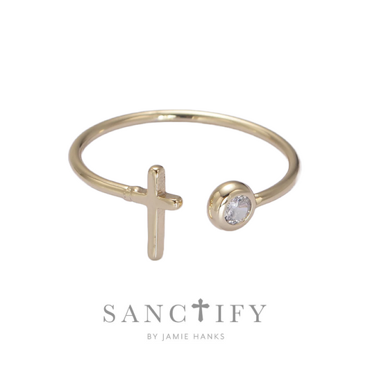 Dainty Cross Ring