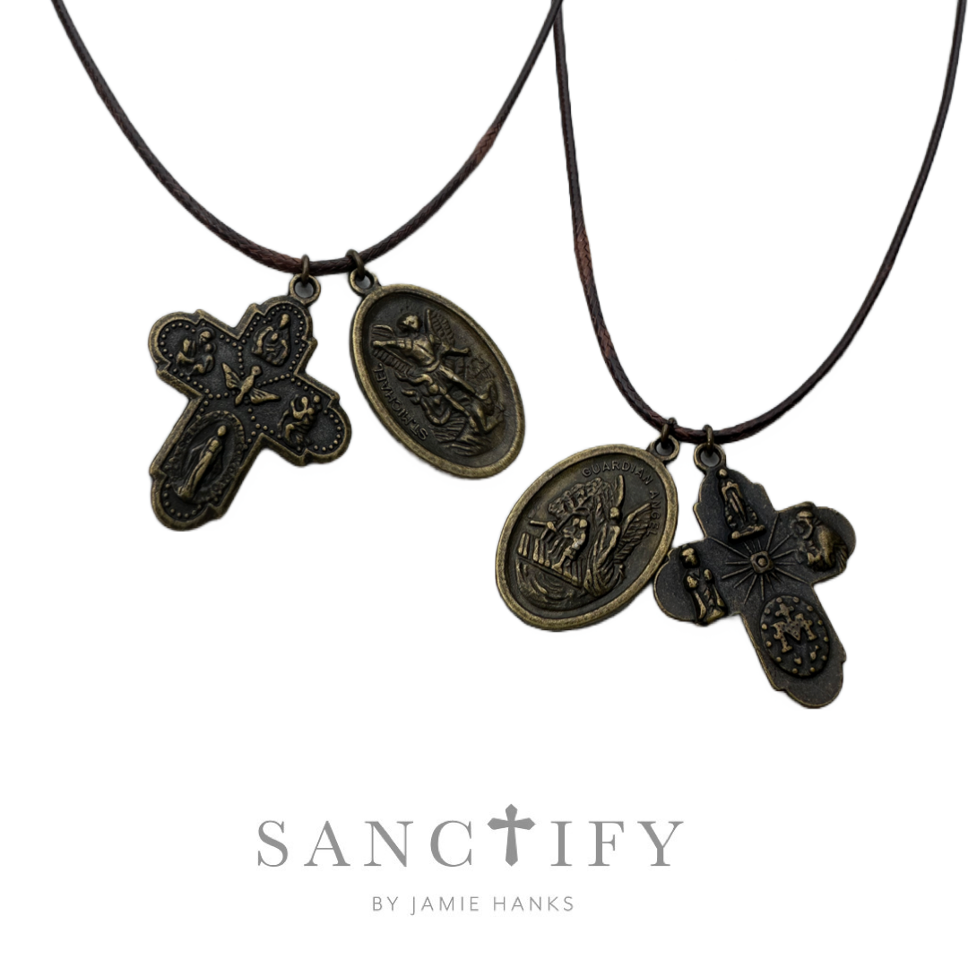 Leather St.Michael Necklace