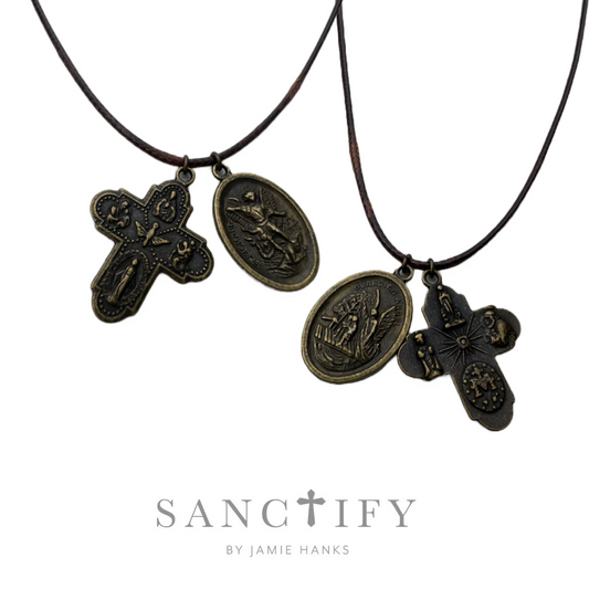 Leather St.Michael Necklace
