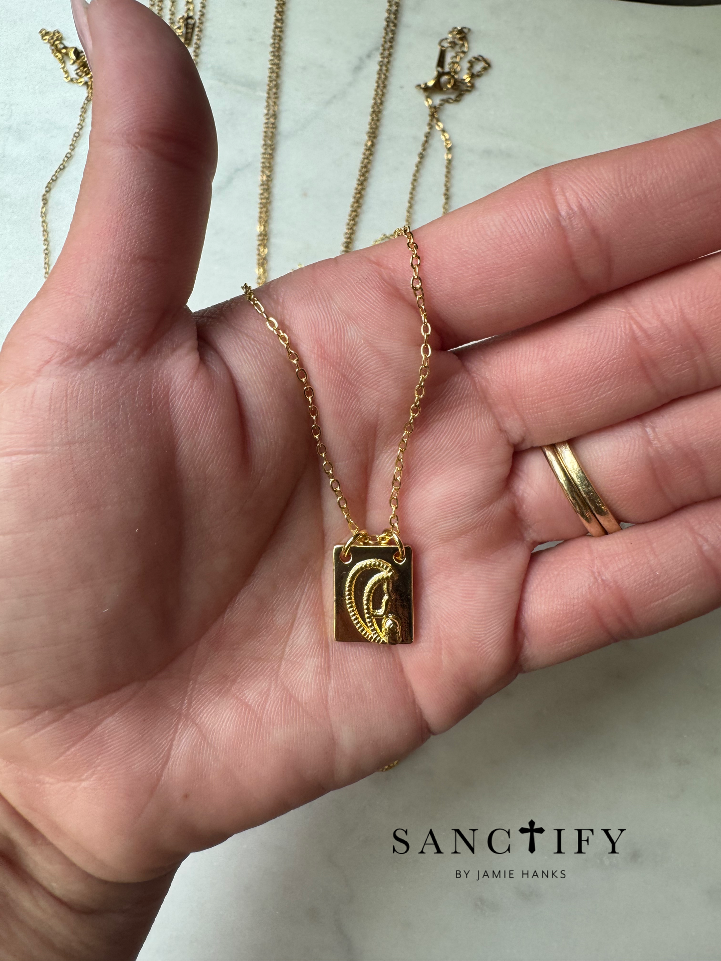 Small Gold Mother & Child Necklace