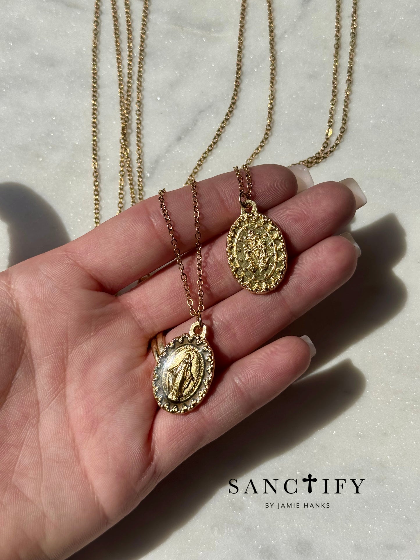 Golden Mother Mary Necklace