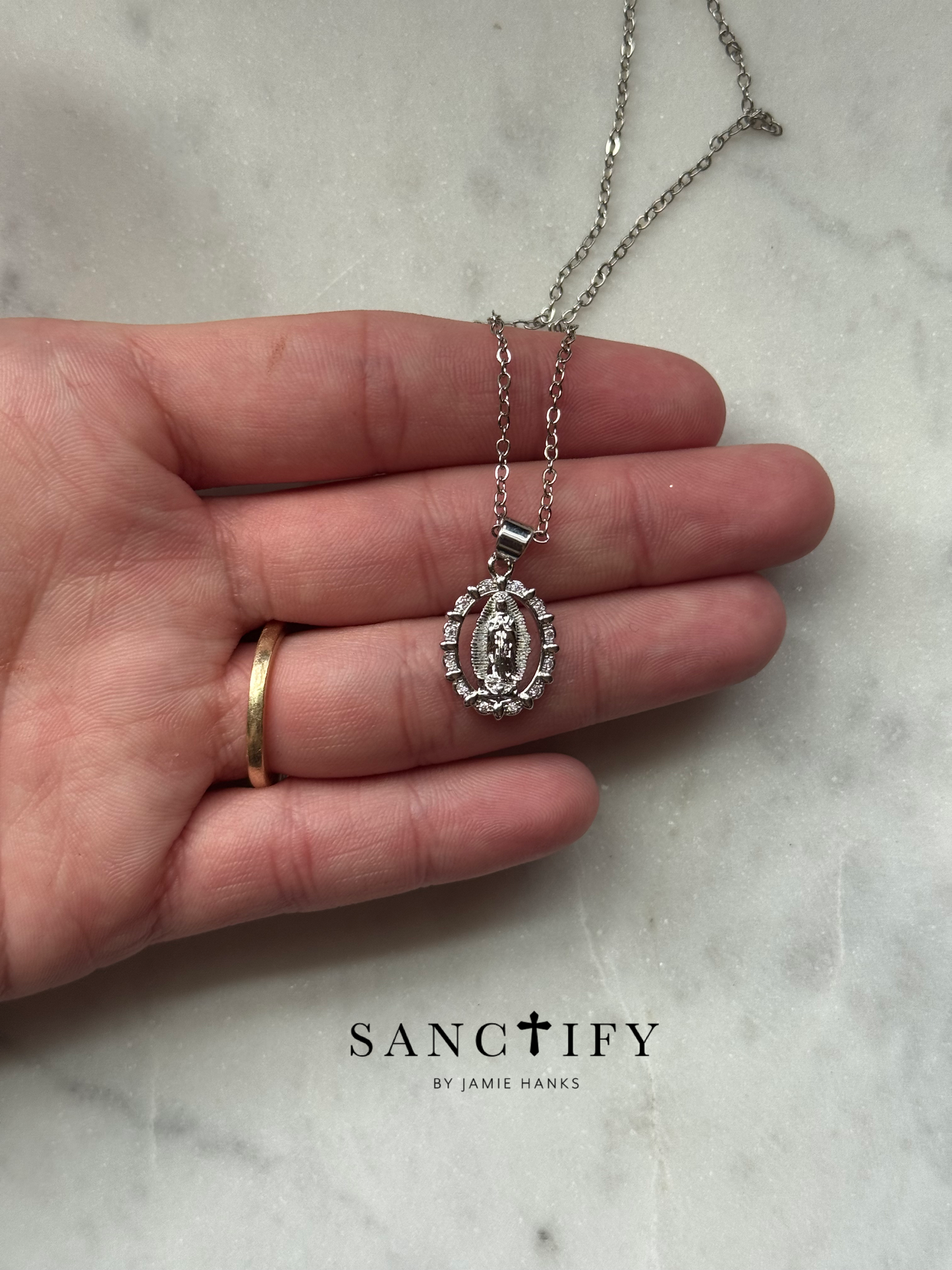 Silver Mary Necklace