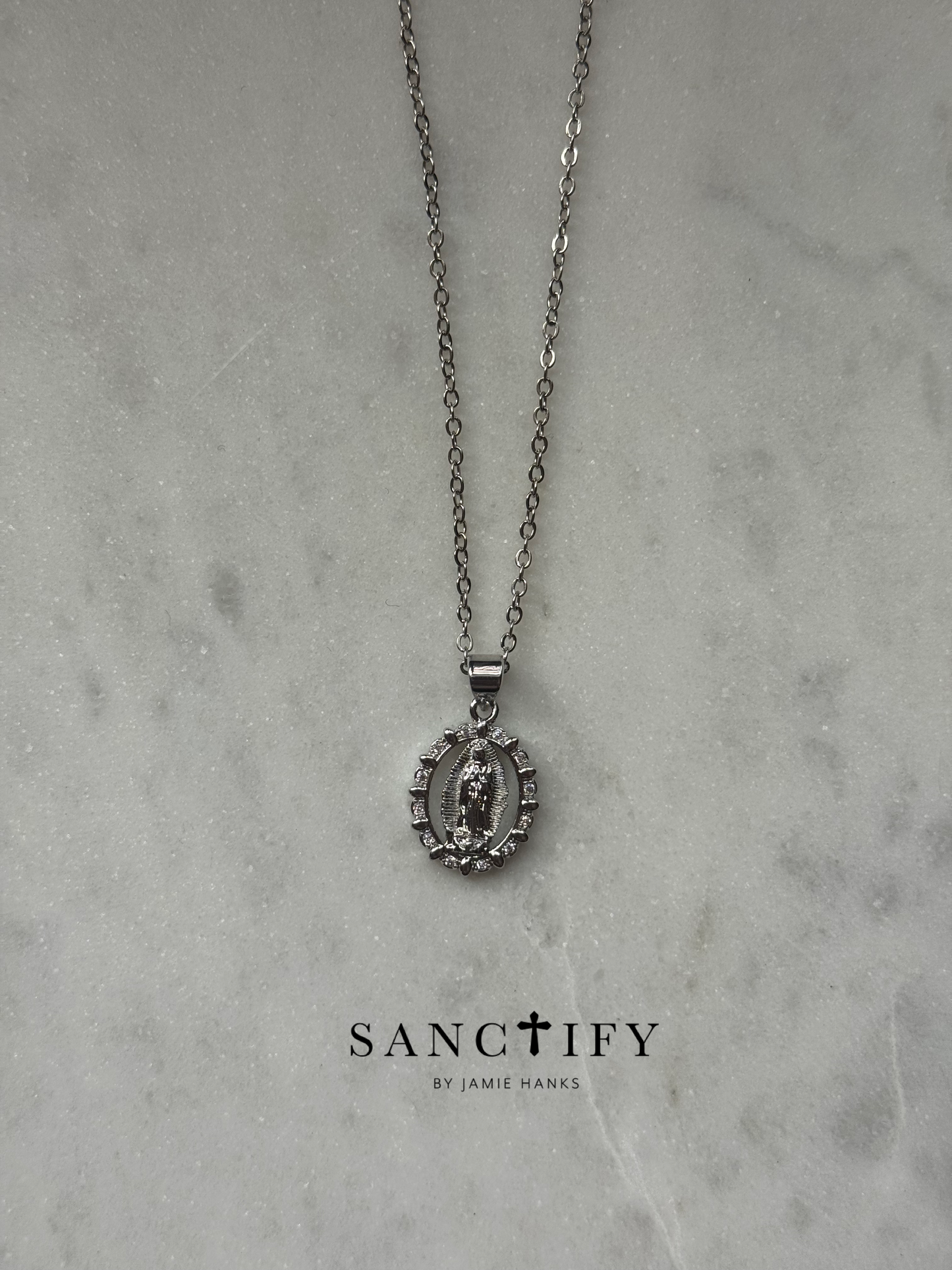 Silver Mary Necklace