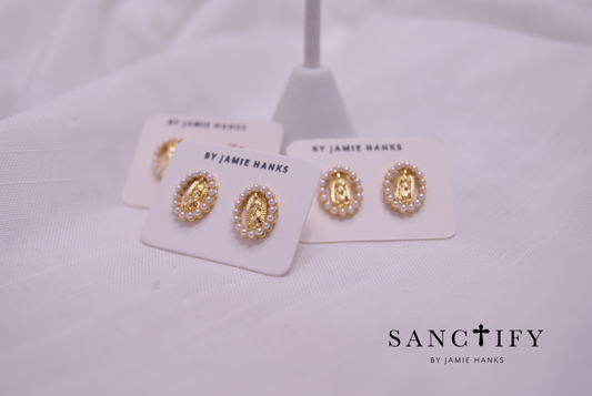 Pearl Mary Studs